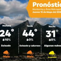Nuevo León espera 44 °C y mala calidad del aire este jueves