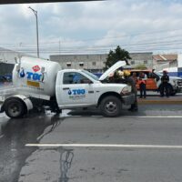 Controlan fuga de gas tras accidente vial en el centro de Guadalupe